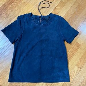 JCrew collection genuine suede leather top, size 8, like new